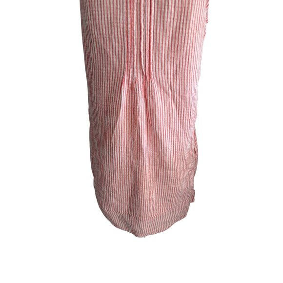 QUINCE Pink Striped Swing Button Dress Size Small - Picture 3 of 9